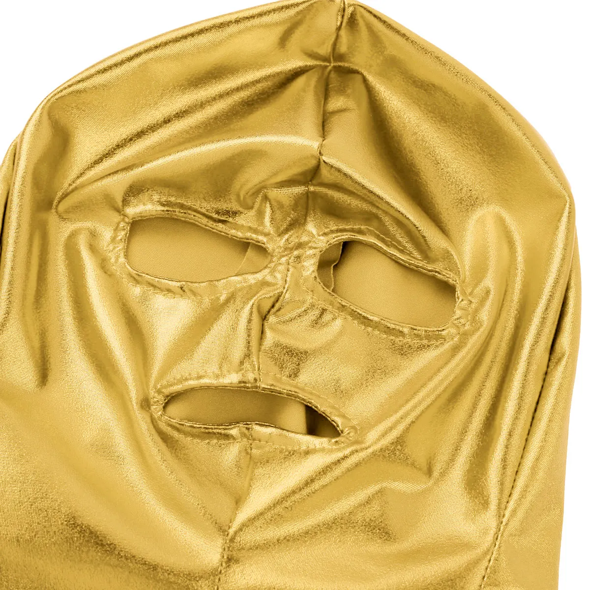 

Masquerade Women Men Shiny Metallic Full Face Masks Latex Hood Mask Open Eyes Mouth Headgear for Halloween Cosplay Party Props