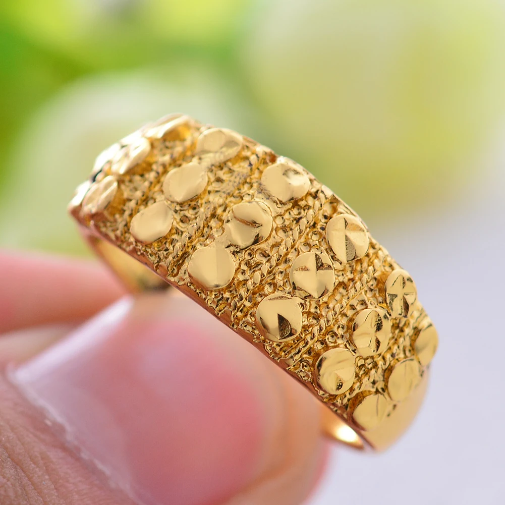 Wando Patter Ring Charming for Women Wedding Gold Color Plated Fashion Jewelry Beautiful Design Christmas African Jewelry