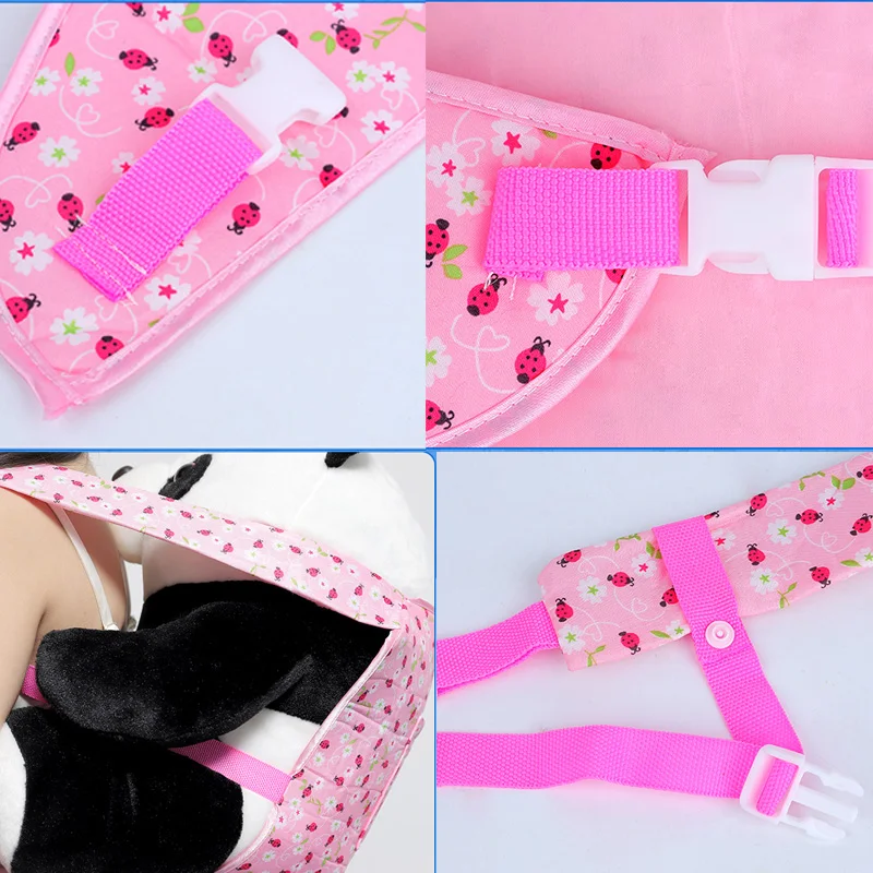 New Cute Baby Doll Pink Adjustable Carrier Sling Toy For Kids Children Cartoon Animal Toddler Front Back Carrier Backpack Gift