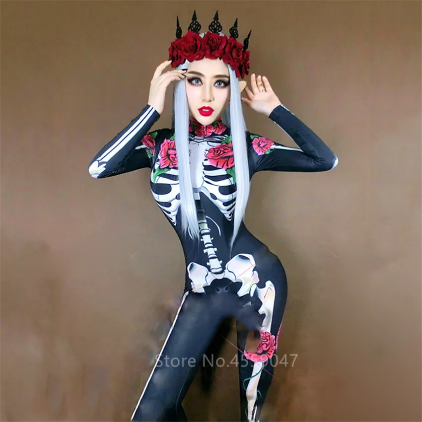 Halloween Đáng Sợ Trang Phục Nữ Ma Cô Dâu Cosplay Kinh Dị Trái Cây Đại Hoa Hồng Đồng Jumpsuit Carnival Nữ Hoàng Gợi Cảm Bodysuit Giai Đoạn Khi Mặc