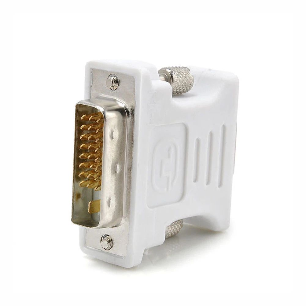 White Connector Adapter Multi-Purpose Plastic Video Converter Mini Computer Monitor DVI 24+1 To VGA Female Durable