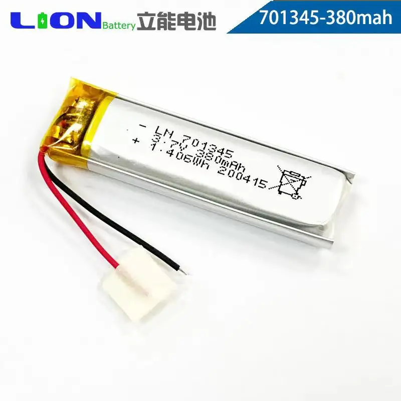 681345, 701345, 3.7 v rechargeable lithium battery 400 mah polymer lithium battery LED lights speakers