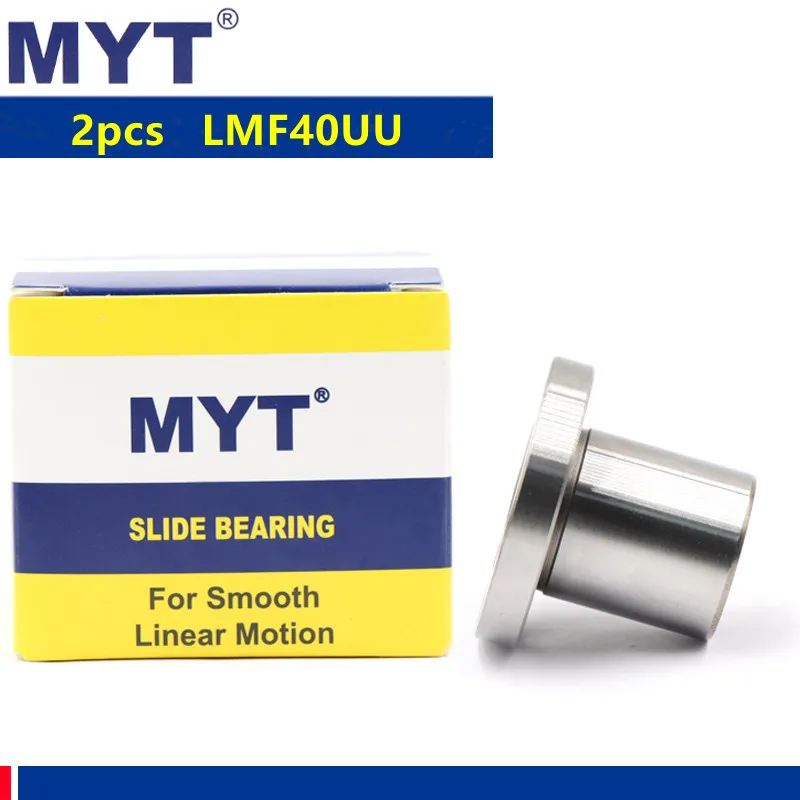 2pcs MYT high precision LMF40UU Flange type linear bearing bushing LMF40 For 40mm shaft CNC Router 3D printer linear Rod