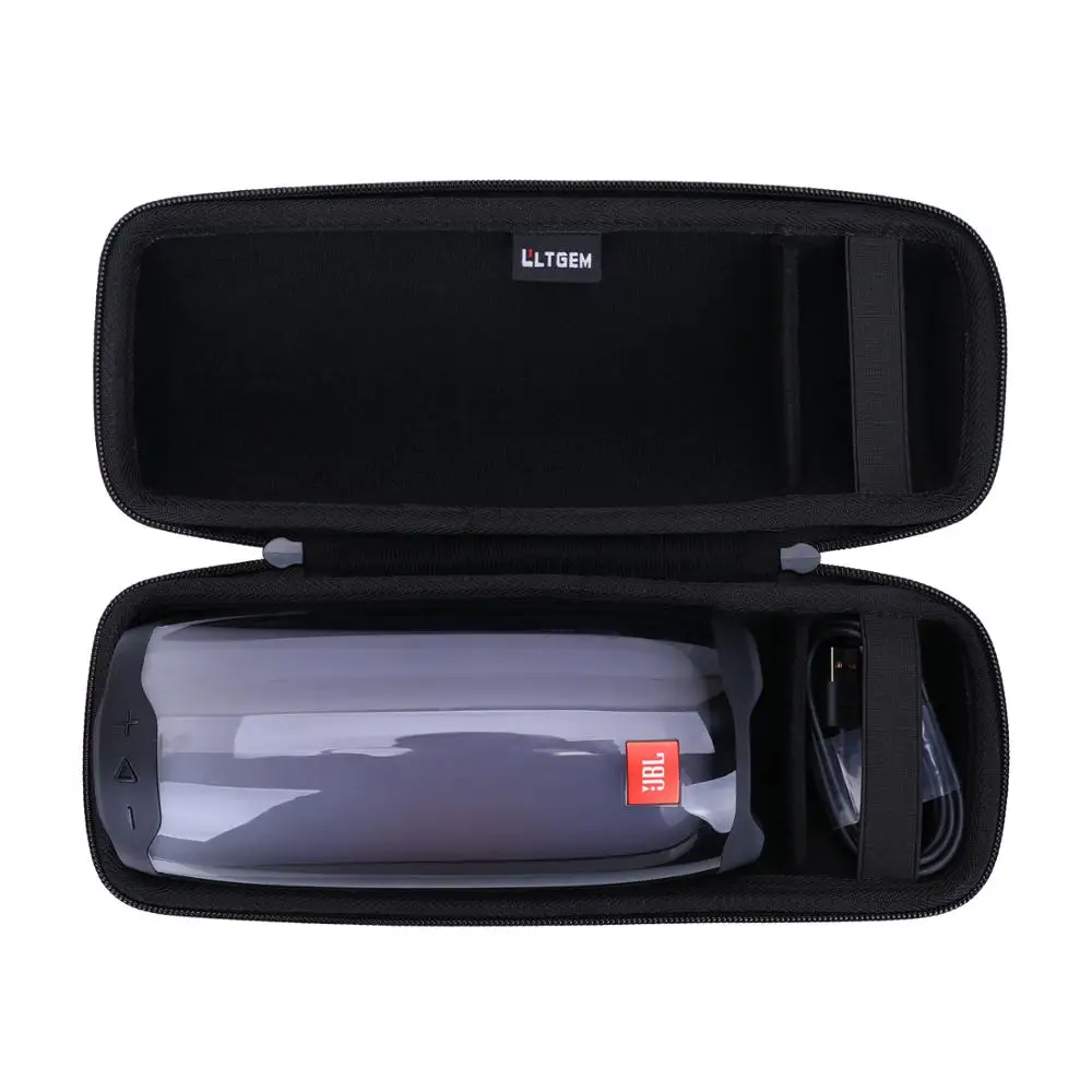 LTGEM Black EVA Hard Case for JBL Pulse 4 Waterproof Portable Bluetooth Speaker with Light Show