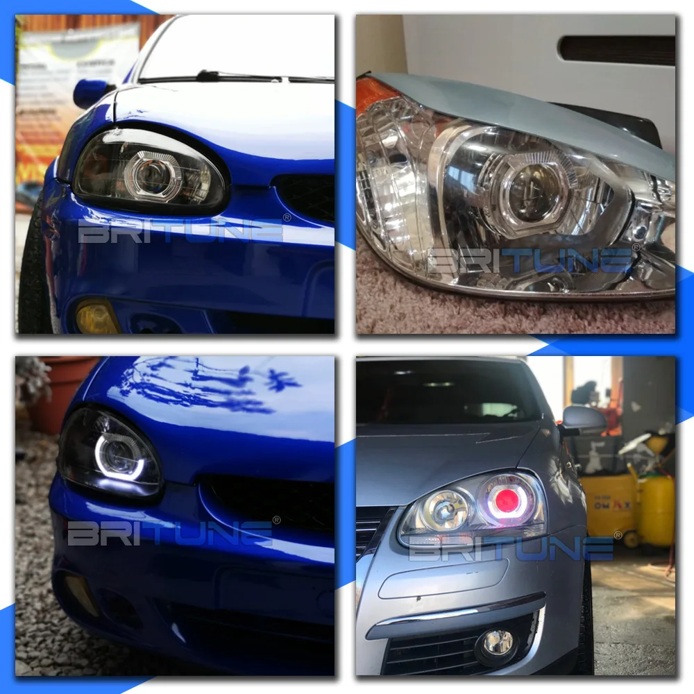 Obiektyw bi-ksenonowy 2,5-calowy czarny projektor reflektorów z diodami LED Angel Eyes Devil Eyes, soczewka, soczewki biksenonowa, tuning H1 H7 H4,