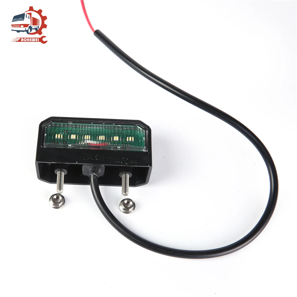 AOHEWEI 2x Waterproof 6 LEDs License Number Plate Lights Trailer Tail Number Rear Lamps 12-24V for Boat Truck Lorry Caravans