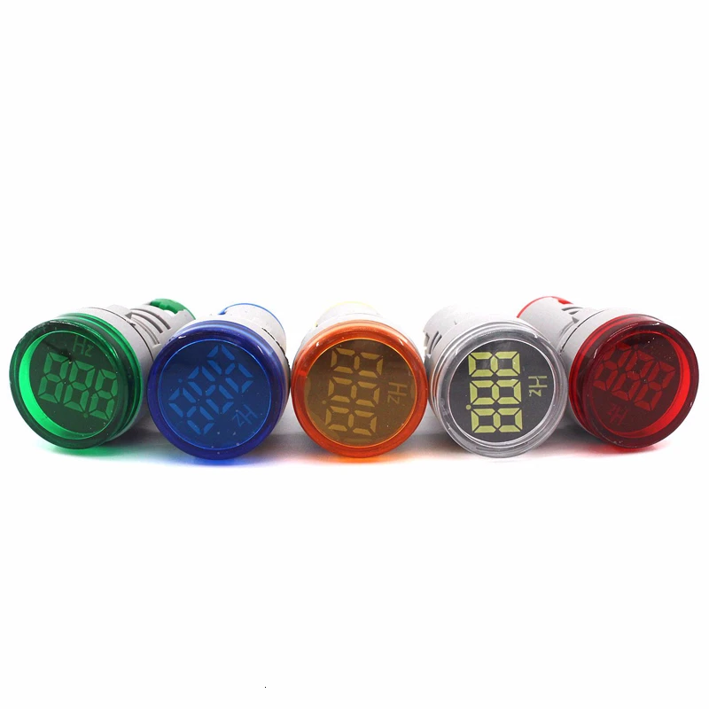 22mm LED AC Digital Display Frequency Table Hertz Meter Voltmeter Indicator Light Signal Lamp Boat Warning Lights Range 0-99Hz