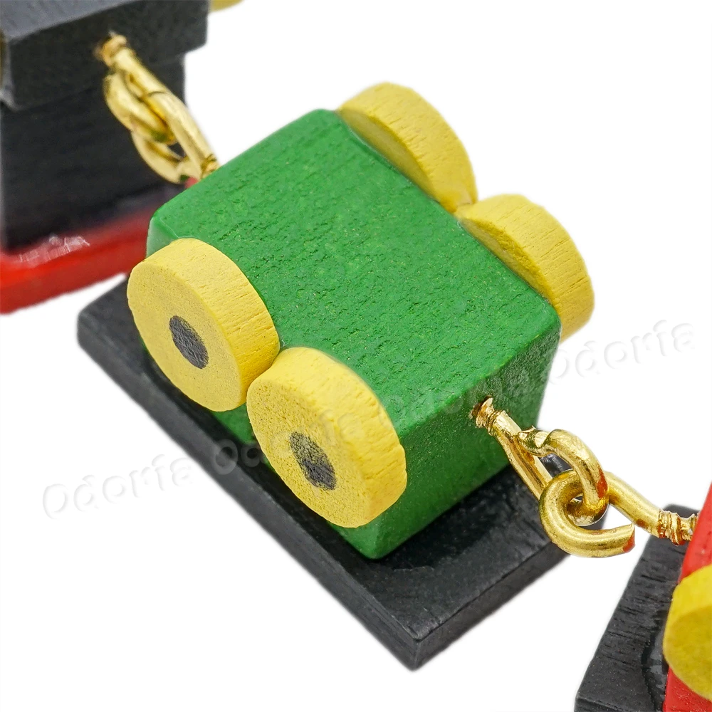 Odoria-miniatura de tren de madera Multicolor, 1:12, modelo de simulación, juguetes, sala de juegos, accesorios de casa de muñecas, decoración de casa de muñecas