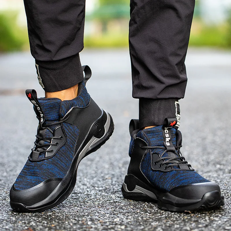 Breathable Men's Safety Shoes Boots With Steel Toe Cap Casual Men's Boots Work Indestructible Shoes Puncture-Proof Work Sneakers - Image 3