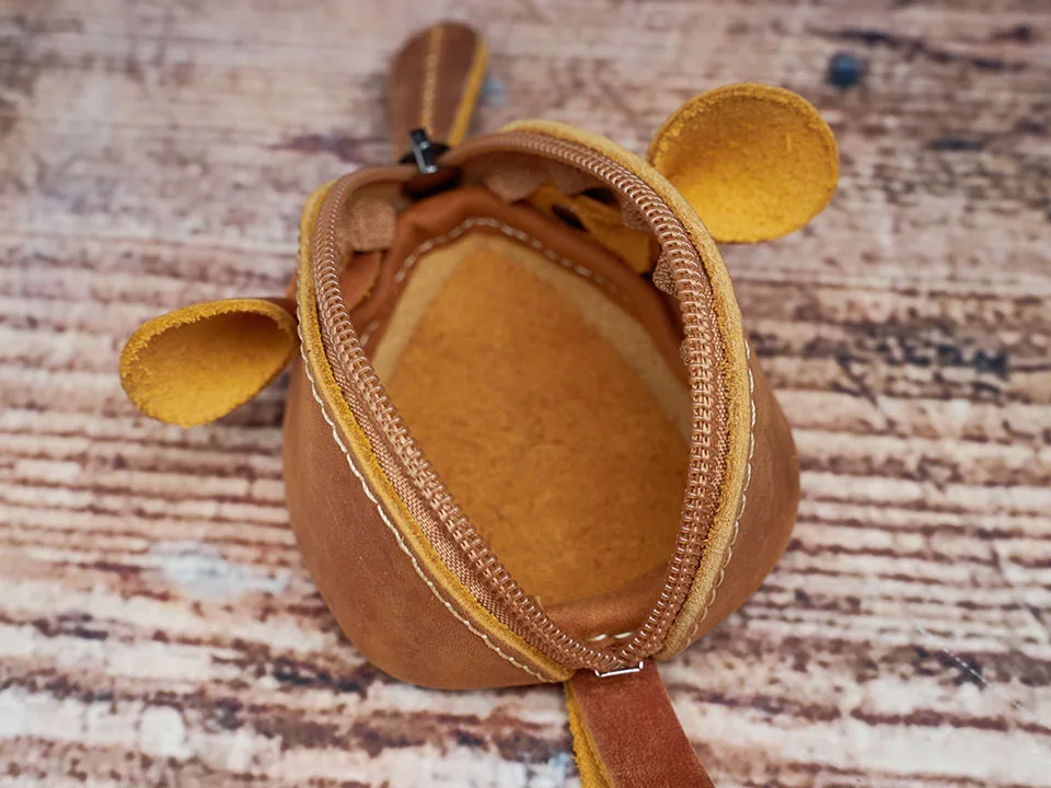 Vintage Mini Geldbörse Echtes Leder Kleine Geldbörse Männer Frauen Braun Mode Niedliche Maus Aufbewahrungstasche Trend Reißverschlusstasche NUPUGOO – Detail 13