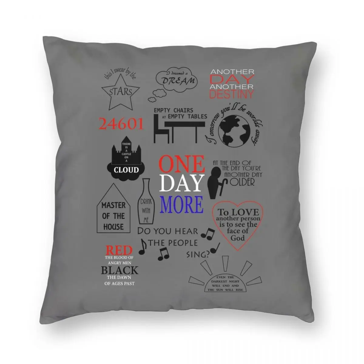 Les Miserables Quotes Square Pillowcase Polyester Linen Velvet Printed Zip Decorative Pillow Case Home Cushion Case 18