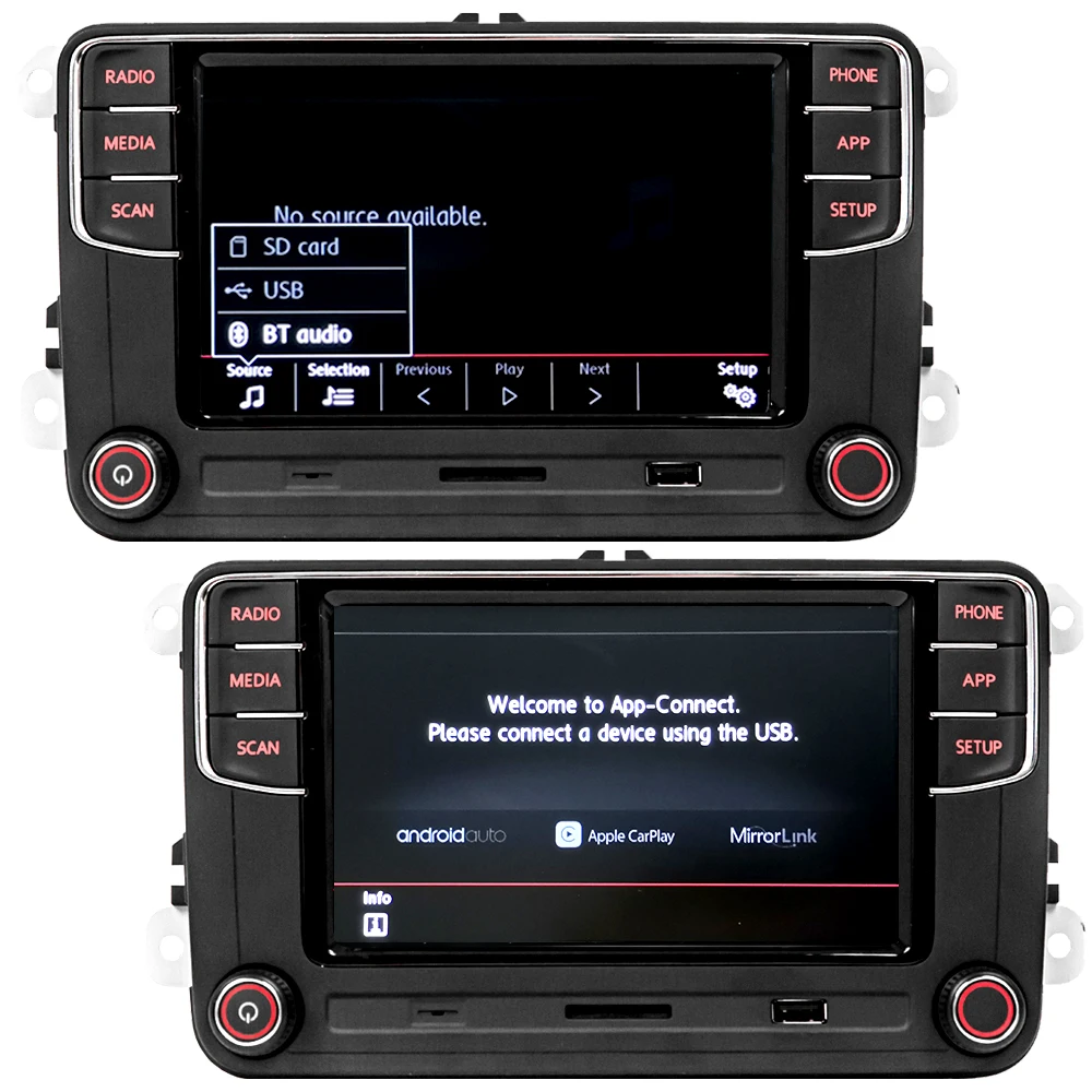 SCUMAXCON Car Stereo Radio RCD330 360 PRO2  Android Auto Carplay BT SD USB For VW Golf Caddy Tiguan Touran Jetta CC Eos Passat