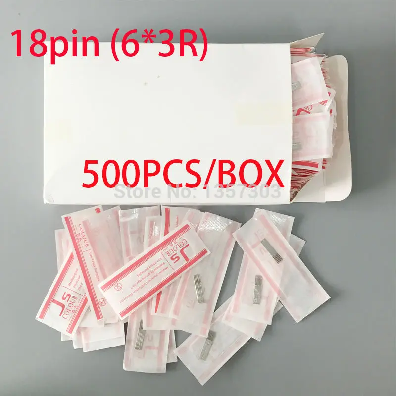 Newest 6X3RL manual needles deisgn 500pcs permanent makeup microblading blades fog eyebrow needle fog eyebrow 18needles