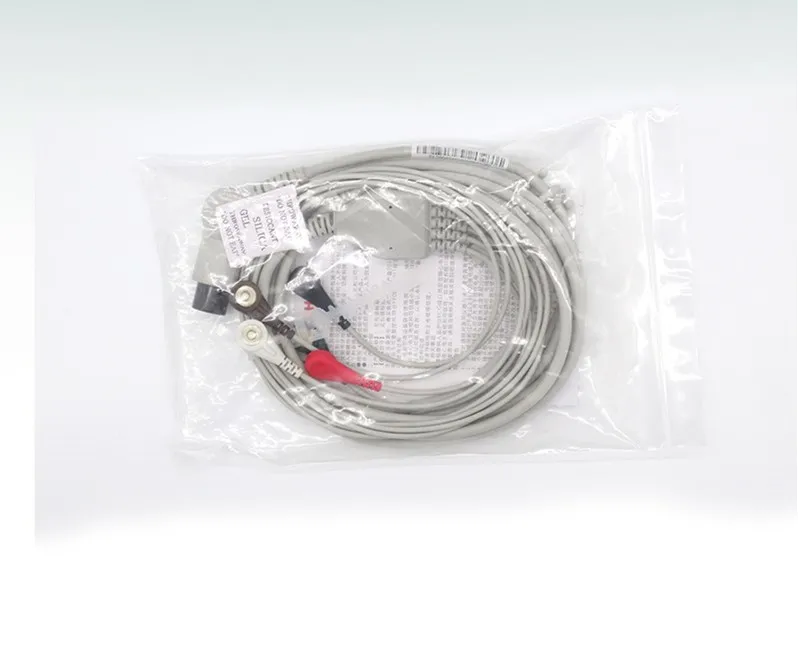 Universal 6-pin 3-lead ECG lead wire cable for ECG monitor  6-pin 3-lead ECG cable