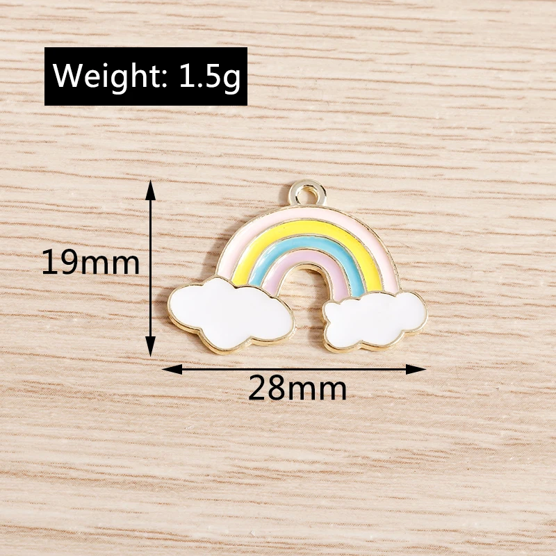 10 Stück niedliche, bunte Regenbogen-Anhänger aus Harz zum Basteln von Ohrringen, Halsketten, DIY-Schlüsselanhängern und Schmuckzubehör – Detail 16