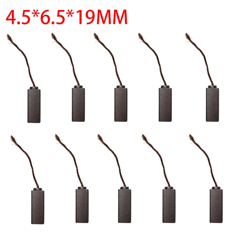Pezzi di ricambio di ricambio del motore di rame della grafite dell'utensile elettrico della spazzola di carbone del motore dell'automobile 10PCS 4.5*6.5*19mm