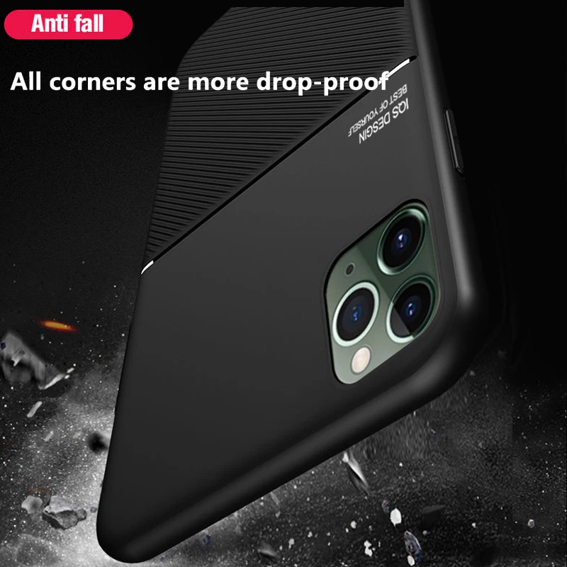 Magnetic Car Phone Case for iPhone 15 14 11 13 16 Pro MAX XR XS 12 Mini 7 8 Plus Built-in Magnet Metal Soft TPU Shockproof Cover