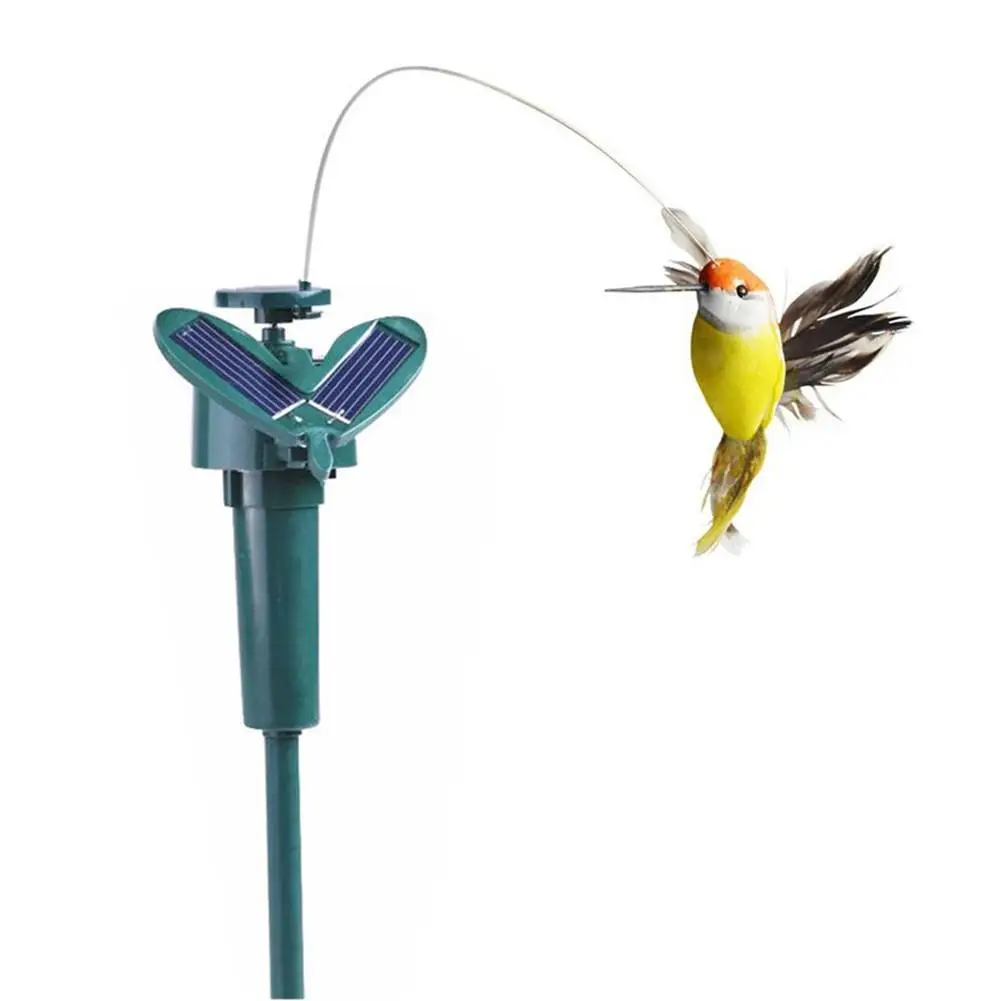 Funny Solar Rotating Bird Flying Hummingbird Powered Birds For Outdoor Yard Garden Decoration Low Power Consumption Dropship