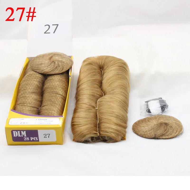 DLME   27 Pieces Weaving Bump Hair Straight Weave with 27#Hair Pieces Single Weft Natural Hair Pixie Wig