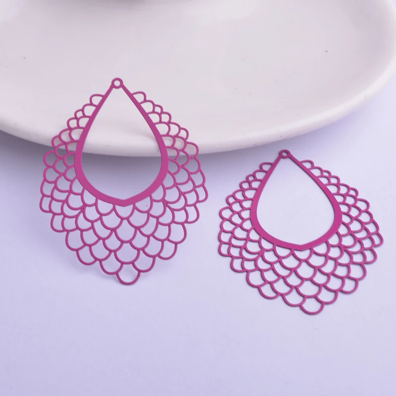 30 Stück AB5513 35*45mm Filigrane Geometrie-Anhänger Metallquasten Anhänger DIY Schmuck Ohrring Herstellung – Detail 12
