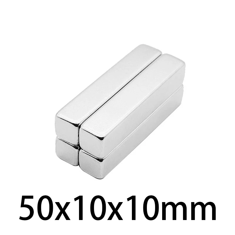 1-10PCS 50x10x10mm N35 Super Strong Neodymium Magnets Block Permanent Magnet 50x10x10 mm NdFeB Powerful Magnetic 50*10*10mm