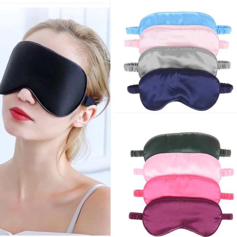 Maschera per gli occhi addormentata in seta naturale copertura per ombretto benda sull\'occhio donna uomo morbida benda portatile benda sull\'occhio