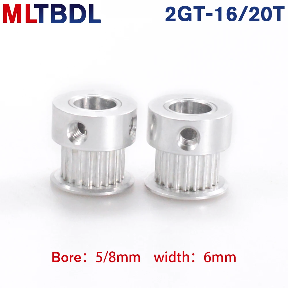 3D Printer Parts GT2 Timing Pulley 16 Tooth 2GT 20 Teeth Aluminum Bore 5/ 8mm Synchronous Wheels Gear Part Fit for GT2-6mm belt