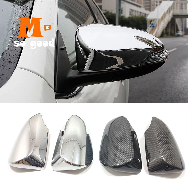 2pcs For Toyota VIOS Yaris Sedan XLS 2016 - 2018 Accessories Car Rearview Side Door Turning Mirror Cover Trim ABS Chrome/Carbon