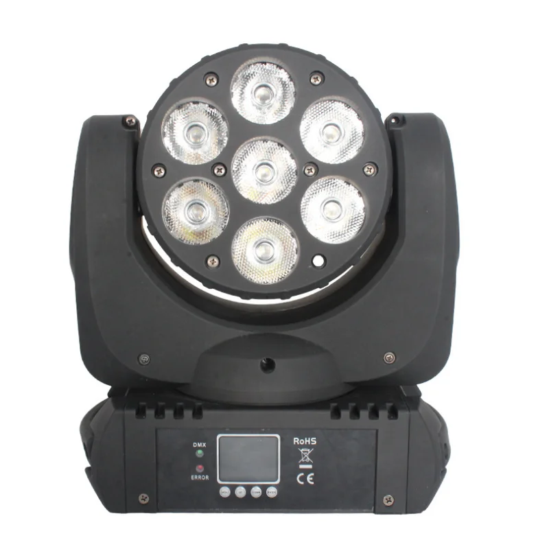 

Free Shipping LED 7*12W RGBW 4in1 Beam Wash Moving Head Light With DMX Control For Disco Dj Pub Wedding Party Beam Wash Light