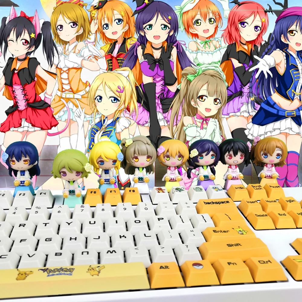 Love Live! DIY Keycaps anime LoveLive! PBT keycap mechanical keyboards keycaps for mechanical keyboards R4 height Cherry MX axis