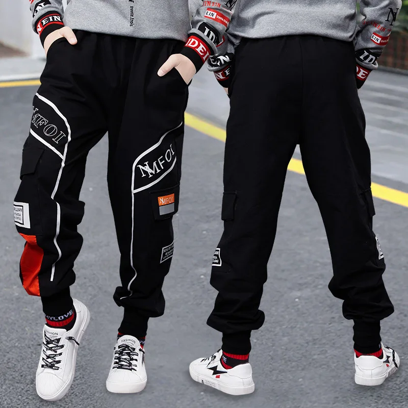 

Fashion Autumn Big Boys Joggers Trousers Teenage Stripe Sweatpants Spring 2022 High Quality Loose Cargo Pants 4 8 12 16Years