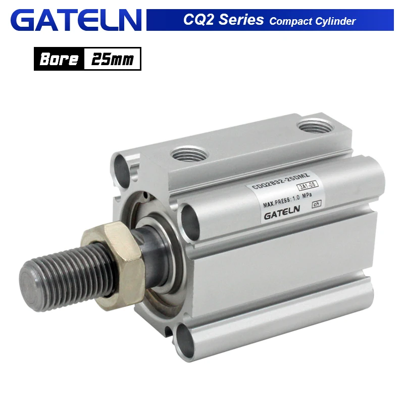 CQ2B25 CDQ2B25 Compact Cylinder Standard Type Double Acting single Rod Bore 25mm stroke 5-50mm Male Thread