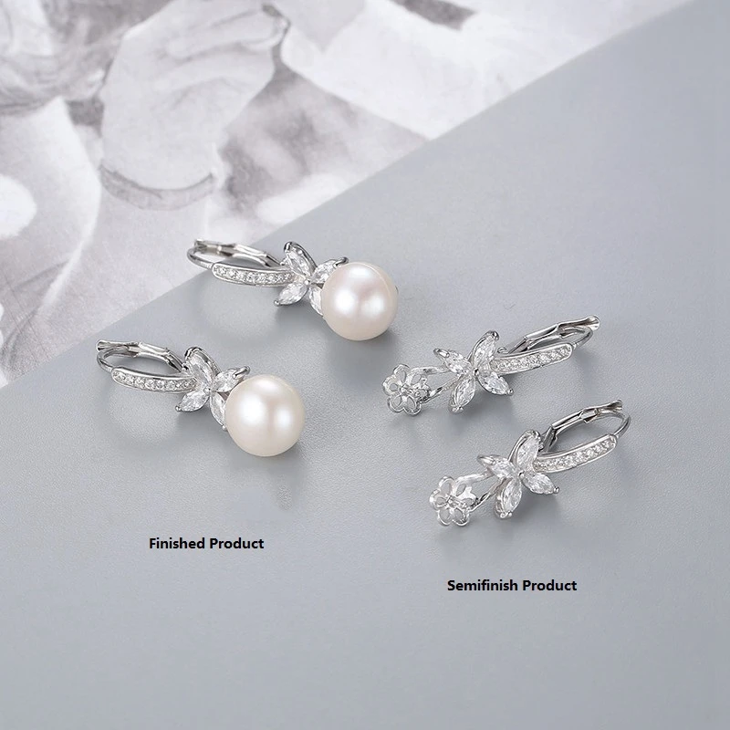 Fine Jewelry Genuine 100% 925 Sterling Silver Butterfly Earrings Luxury Pearl Earring For Women Wedding Silver 925 Jewelry Gifts