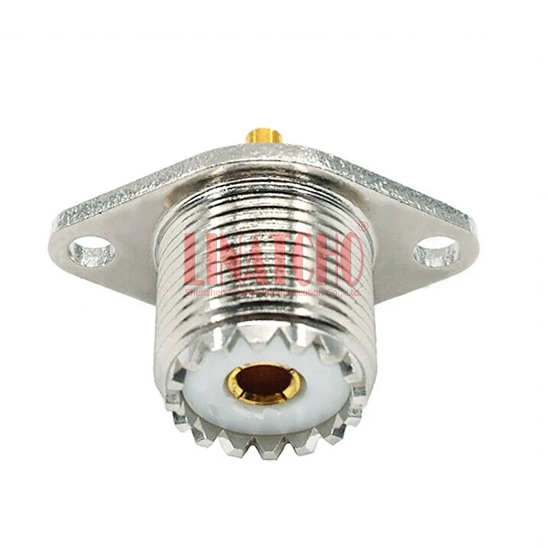 RF Coaxial SO239 UHF Female with Rhombus Flange 2 Holes PCB Antenna Socket Connector Jack