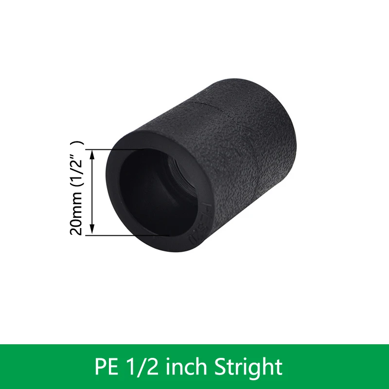 1pcs PE Connector Pipe Fittings 20MM 25MM 32MM Water Tube Direct 1/2