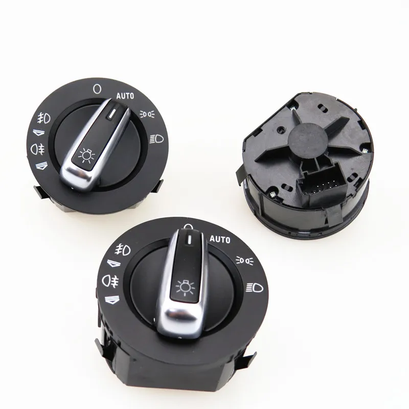 AZQFZ Qty 3 Chrome Auto Headlight Control Switch Fog Lamp Button Knob For A6 Allroad S6 C6 RS6 Q7  4F1941531E 4F1 941 531E