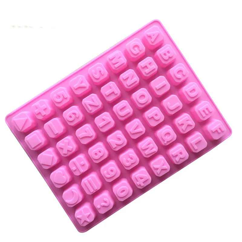 HMROVOOM 48 even starlike English alphabetical silicone chocolate mold handmade DIY ice lattice digital soap mold