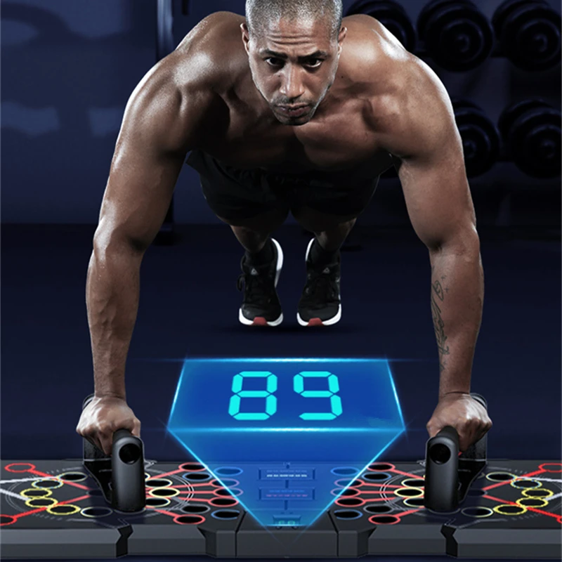 72cm Foldable Counting Push Up Board Sports Workout Fitness Gym Equipment Abdominal Muscle Building Exercise Training Rock Stand