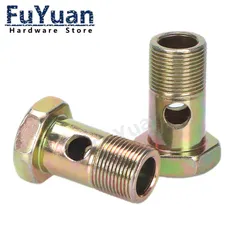 Hydraulic Return Pipe Flat Hollow Screw Straight Through Diesel Engine Bolt Two-hole Oil Pipe Double-hole Hinge Screw Metric