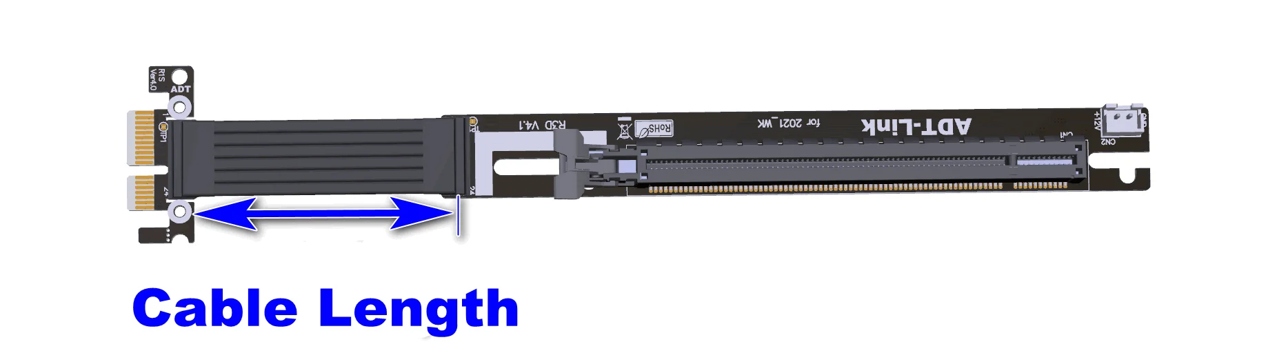 90 Derajat Kanan Siku PCIe 4.0X1 untuk X16 PCI Express Riser Kartu Extender Pita Kabel Pertambangan Kartu Grafis Vertikal Baseboard