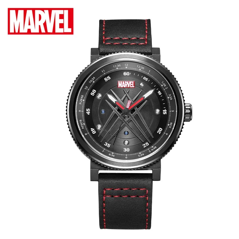 Disney Official Marvel Wolverine X-MEN Casual Quartz Wristwatches Cartoon 3D Stereo Dial Coated Glass Date Function Male Clock