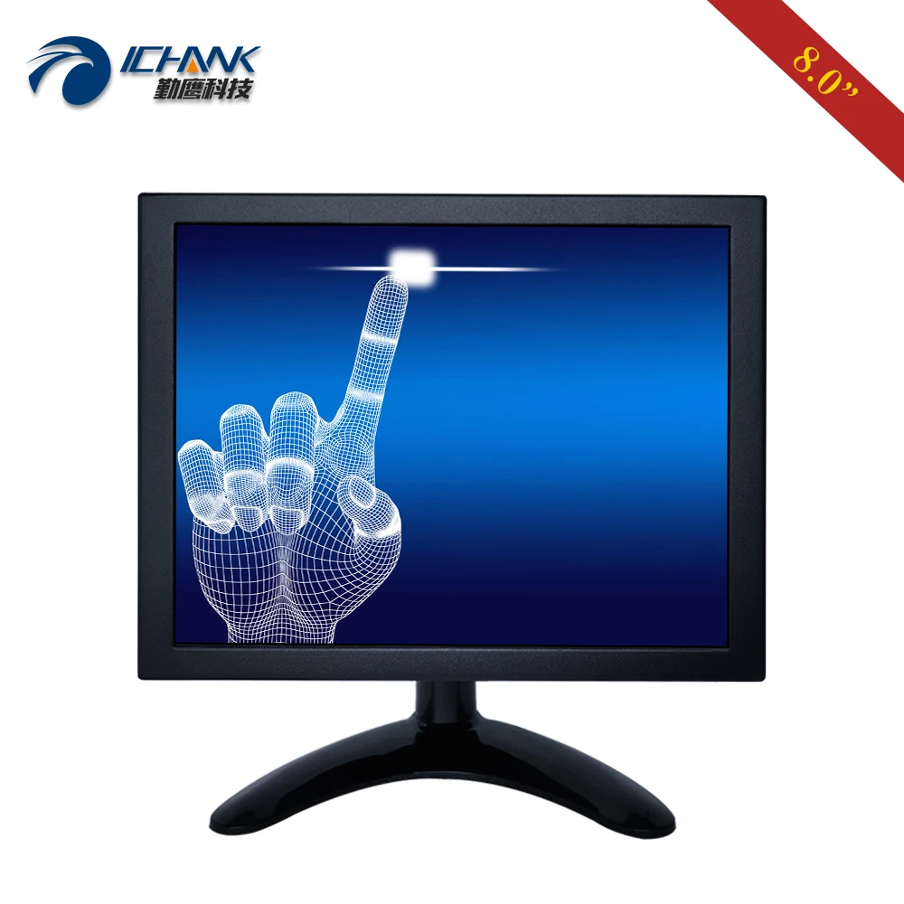 

8" Monitor 1024x768 IPS Metal Shell HDMI-in VGA USB Anti-interference Four-wire Resistive Touch LCD Screen Display B080TC-ABHUV