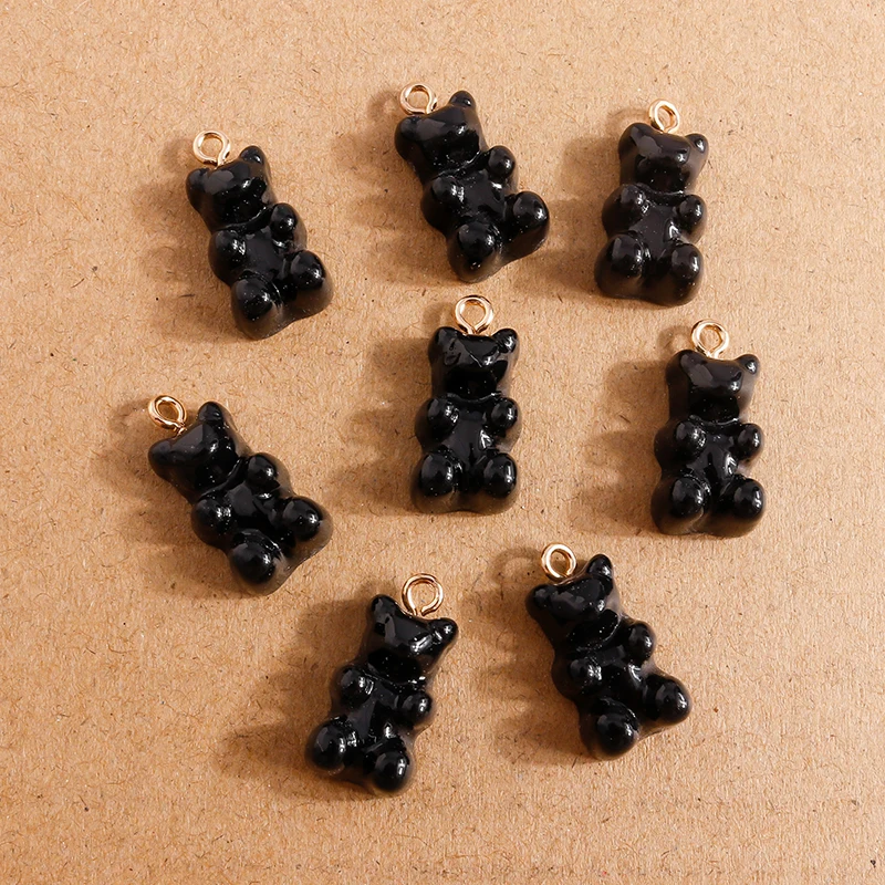 30 stücke 11*20mm Candy Farben Cartoon Bär Charms für Nette Tropfen Ohrringe Anhänger Halsketten Armbänder DIY Handmade schmuck Erkenntnisse – Detail 9