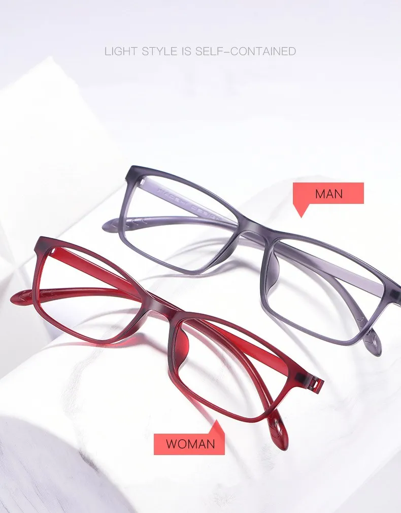 YIMARUILI Ultraleichtes und bequemes Brillengestell für Herren und Damen, TR90, schraubenloses Design, optisches Brillengestell X1 – Detail 2