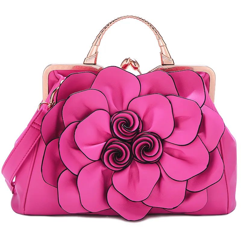 Imagem -04 - Grande Romantic Rose Applique Tote Handbag para Mulheres Bolsa de Ombro Crossbody Bolsa Festa Clube Casamento Lady Charm Nova Moda