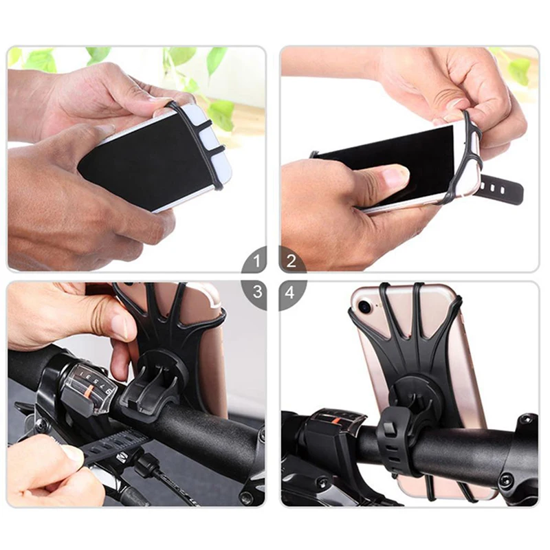 Supporto per telefono cellulare girevole in Silicone per bici da bicicletta supporto per telefono per moto per iPhone 11 12 supporto per supporto per bici antiscivolo Samsung