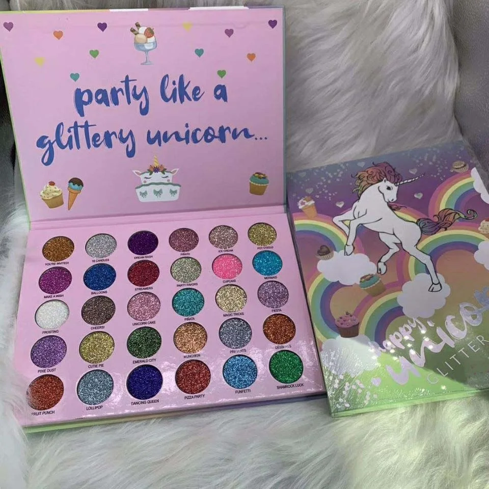 

Long-lasting Glitter Preseed Powder Eye Shadow Palette 30 Colors Happy Unicorn Party Edition 1pc/lot Drop Shipping