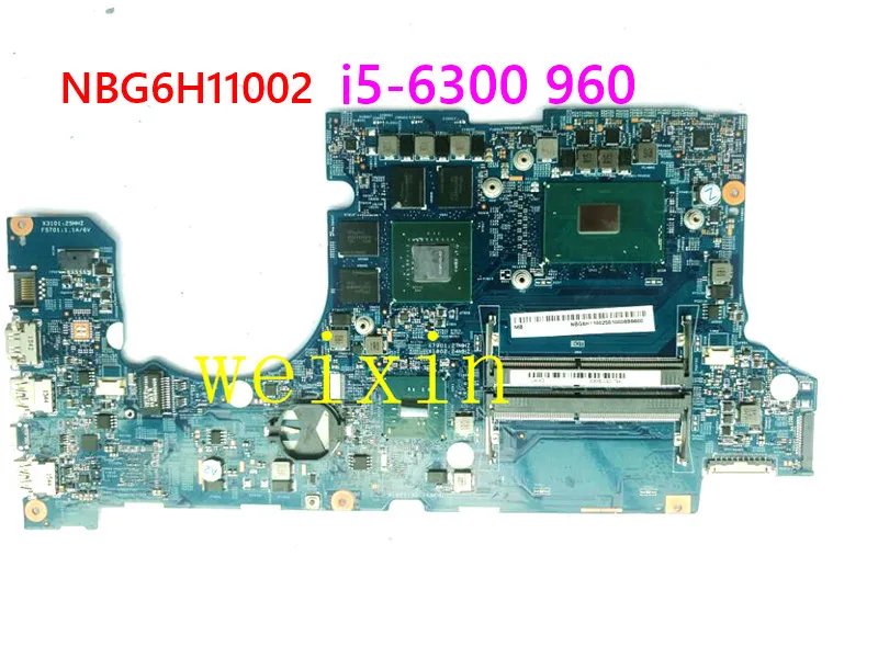 

For Acer aspire VN7-592 VN7-592G Laptop Motherboard 14302-1M 448.06B09.001M MAIN BOARD SR2FP I5-6300HQ CPU GTX960M