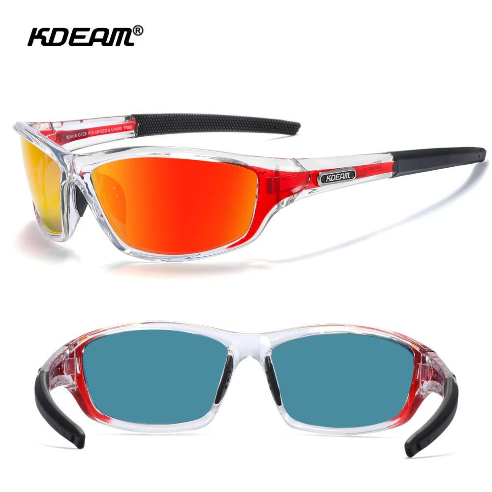 KDEAM Outdoor Activities Polarized Sunglasses For Men Women Durable TR90 Frame Clear Vision Sun Glasses Sports Running Fishing