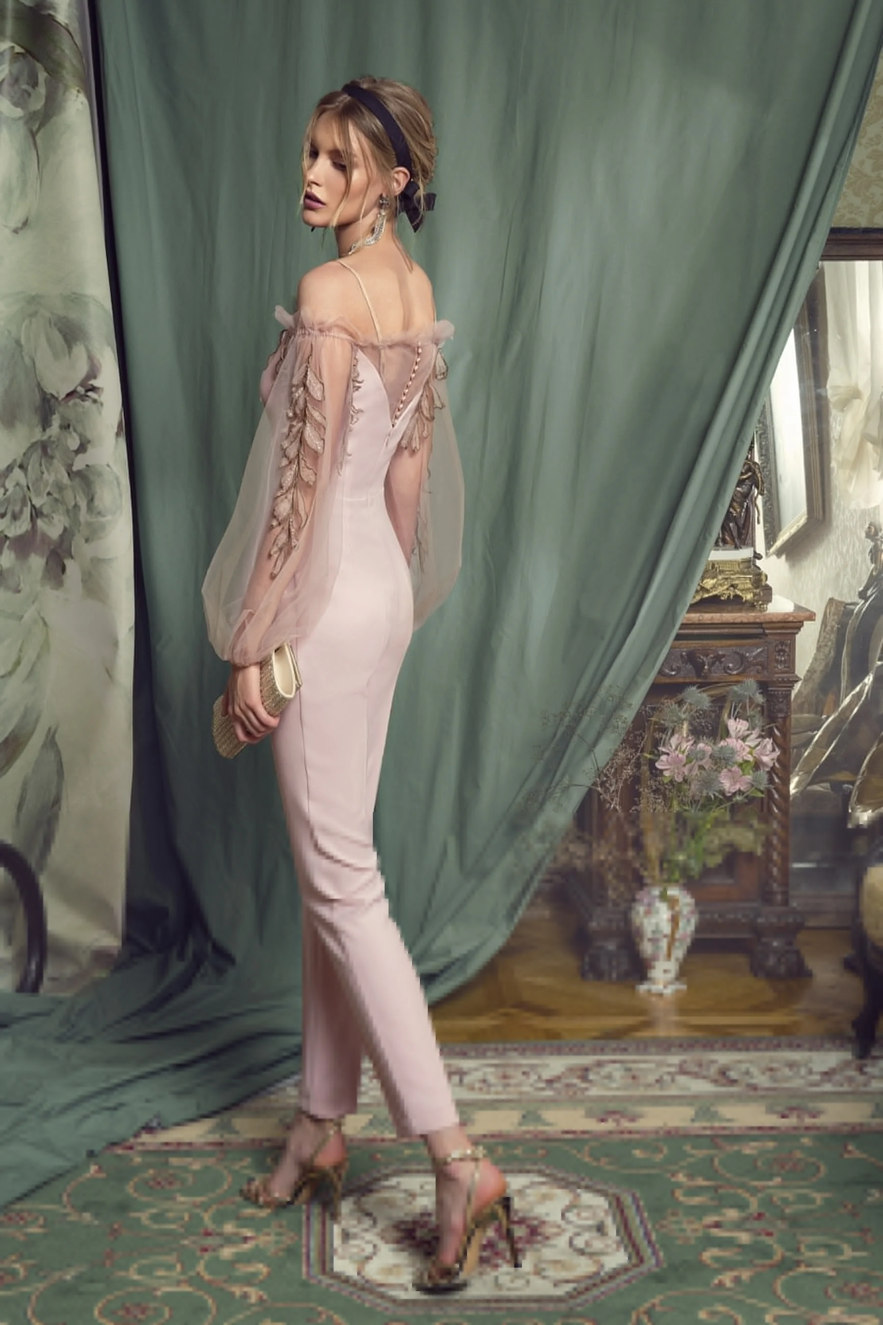 Robes de soirée pour la mère de la mariée, robe d'invité de mariage, bretelles spaghetti, appliques à manches longues, quelle que soit la longueur de rinçage, 2020